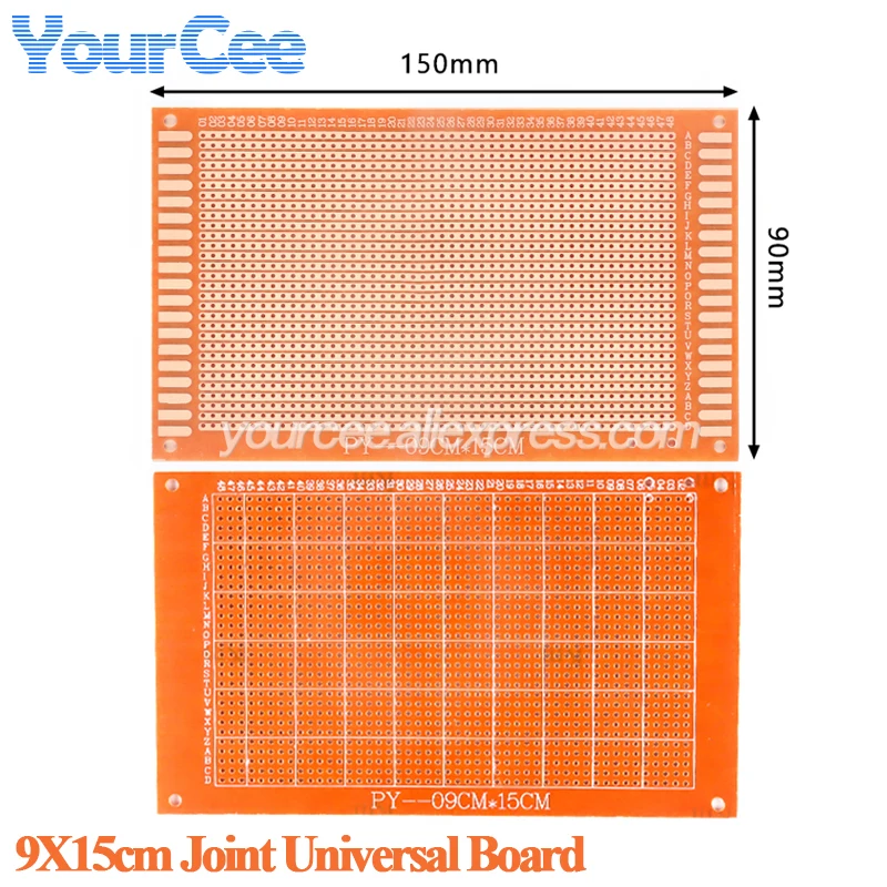 Placa de circuito de matriz de experimentos Universal, 5x7cm, 5x10cm, 6,5x114,5 cm, 9x15cm, agujero conectado, 5x7CM, prototipo de papel PCB, 2 uds./1 ud. - imagen 5