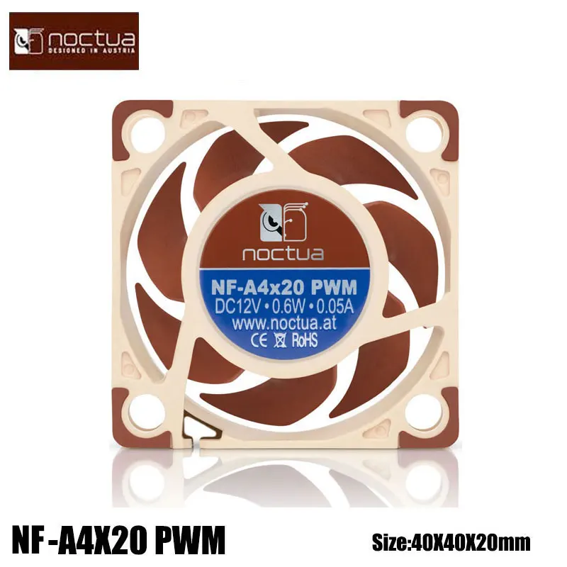 Noctua NF-A4x20 40x40x20mm 4PIN PWM control de temperatura, silencioso, ventilador de refrigeración con rodamiento SSO2