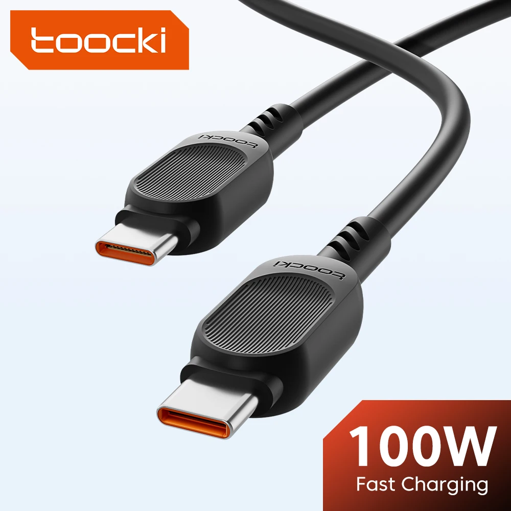 Toocki 100W USB tipo C a USB C Cable PD carga rápida tipo C Cable cargador para Macbook Xiaomi Samsung Redmi USB C Cable 2M 3M