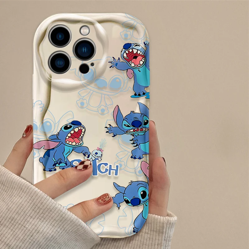 Blissful Stitch Angel Disney Wave Funda para iPhone 17 Air 16 E 15 14 Plus 13 12 Mini 11 Pro Max Fundas de silicona a prueba de golpes Funda - imagen 3