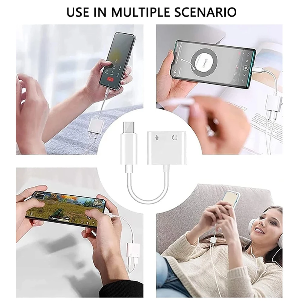 Adaptador de cargador y auriculares USB C a 3,5 mm 2 en 1 tipo C a conector de audio con dongle de carga PD para Samsung Xiaomi Huawei - imagen 4