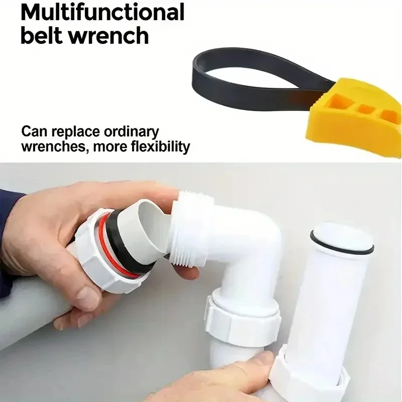 Llave de correa de 6 pulgadas, extractor de filtro de aceite, herramienta de desmontaje ajustable, llave de cadena, abridor de correa, 1 ud. - imagen 3