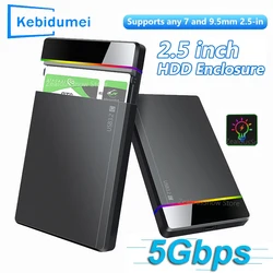 Carcasa USB 3.2 RGB para HDD/SSD SATA de 2,5 pulgadas