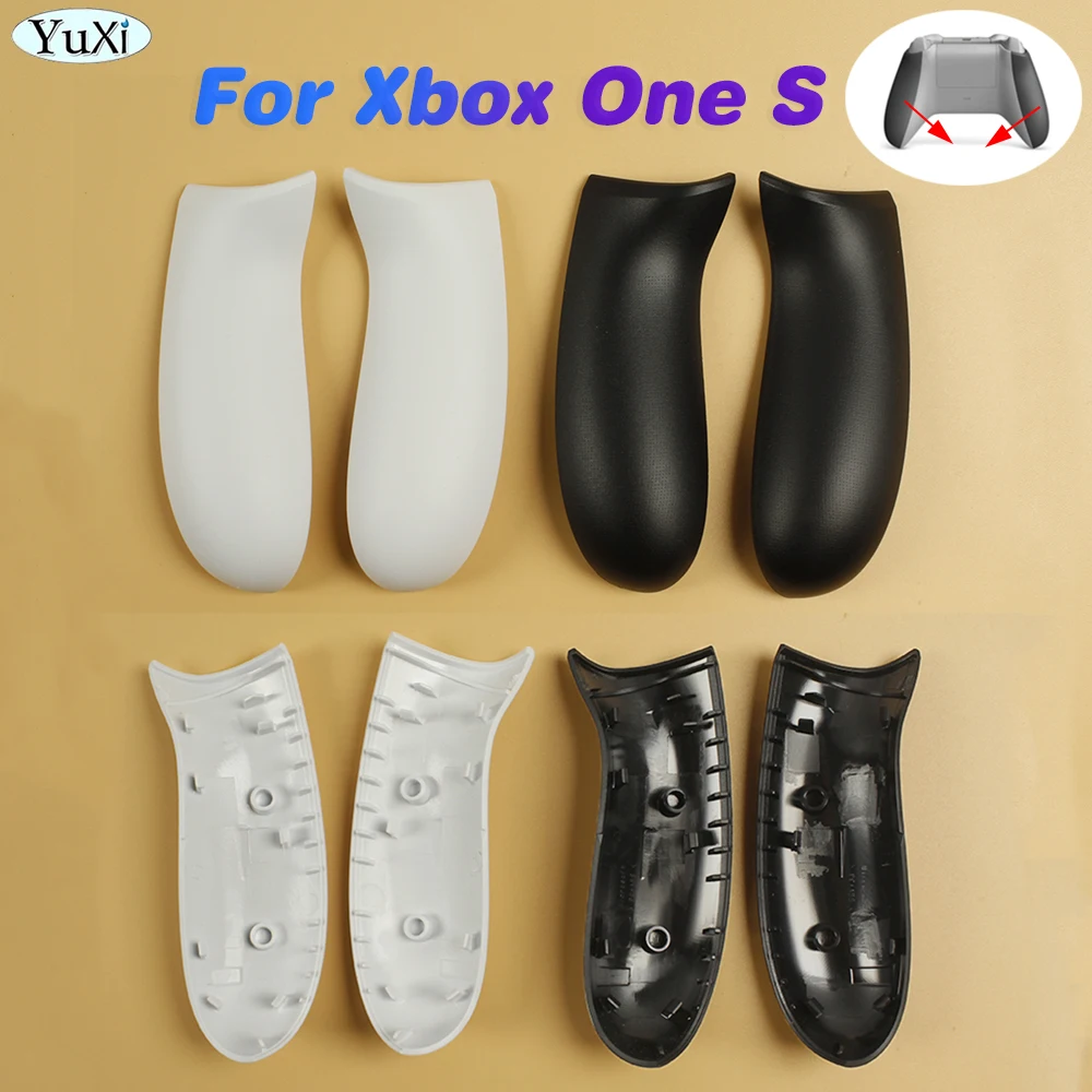 1 par de manijas traseras para controlador Xbox One Slim S, empuñaduras LR, Panel trasero de plástico, reemplazo de placa frontal de piel blanca y negra