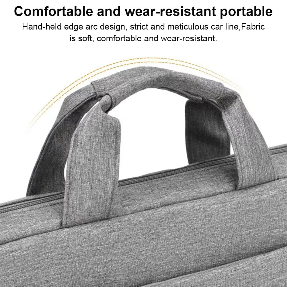 Estuche de transporte para ordenador portátil, bolso cruzado a prueba de golpes para ordenador portátil, funda acolchada impermeable para portátil, bolsa protectora para portátil con 3 compartimentos - imagen 5