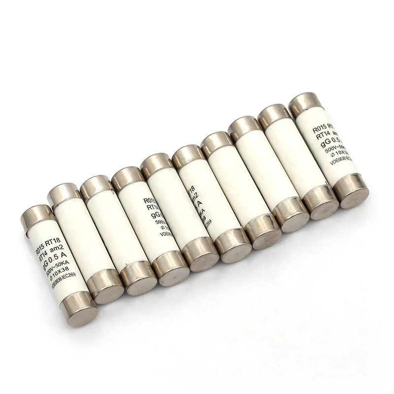 5/20/60 Uds 10*38 fusible cerámico de soplado rápido 10x38mm fusible 380V 500V 0.5A 1A 2A 3A 4A 5A 6A 8A 10A 16A 20A 25A 32A 40A RO15 RT18 RT14 - imagen 2