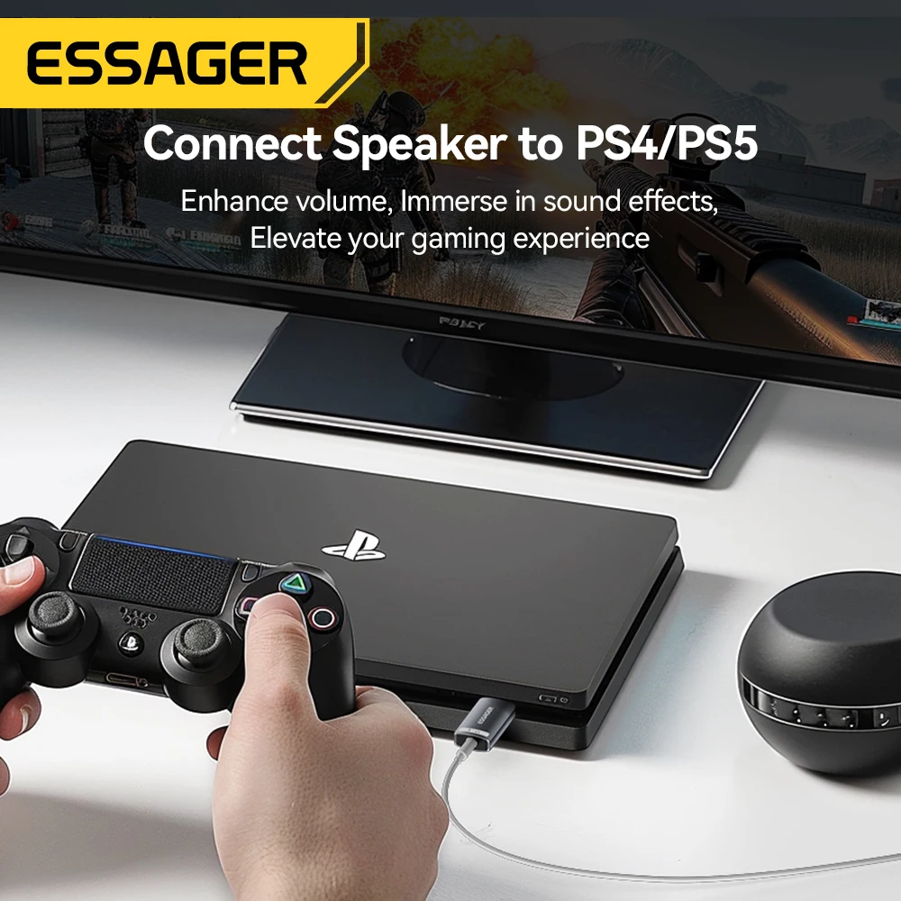 Essager Tarjeta de Sonido USB – Adaptador Jack 3,5mm para PC y Consolas - imagen 4