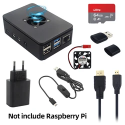 Carcasa Raspberry Pi 4 ABS con disipador y soporte ventilador