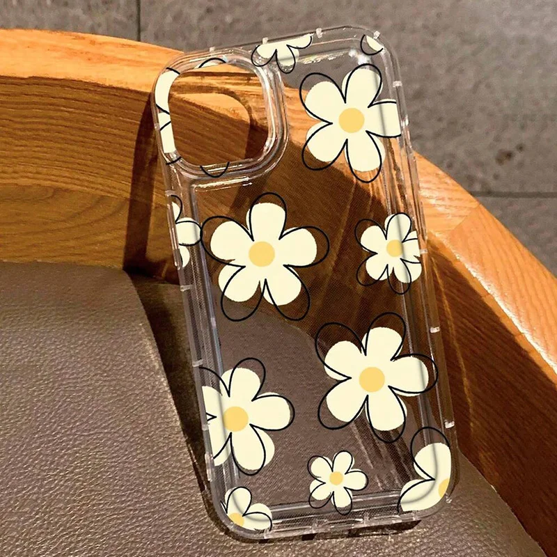 Funda de teléfono transparente a prueba de golpes con patrón Floral para iPhone 11 12 13 14 15 16 17 Air Pro Max XR XS X 7 8 Plus SE2 funda suave - imagen 4