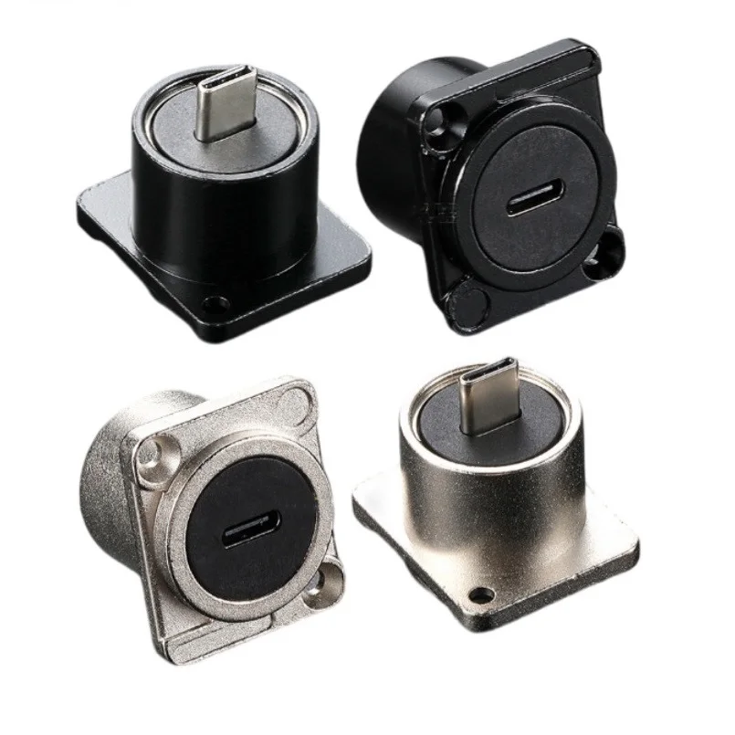 Panel de tornillo tipo d, chasis, montaje en pared, tipo c, usb c, conector adaptador macho hembra, módulo extensor sin soldadura de aleación de Zinc