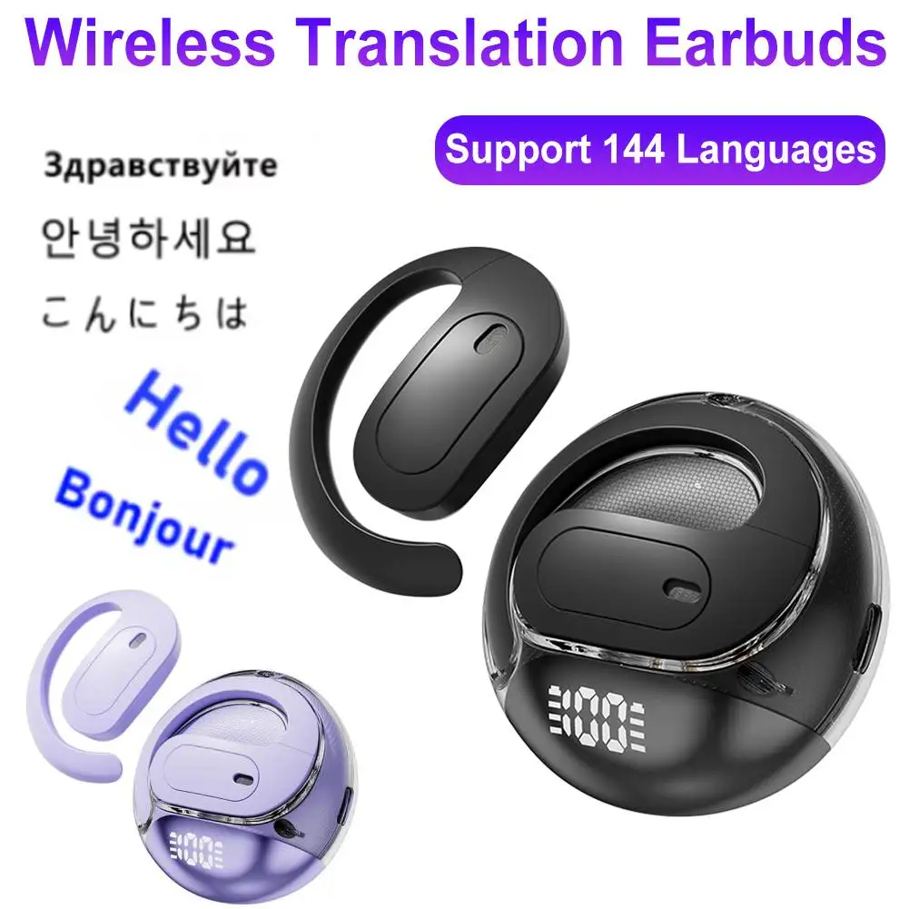 Auriculares con traductor AI 3 en 1, 140 idiomas, inalámbricos, con traducción BT, voz inteligente, traductor en tiempo Real, auriculares para viajes