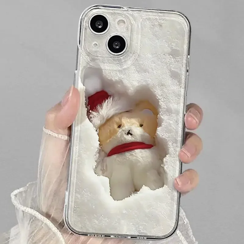 Funda de teléfono transparente para iPhone 16 Pro Max 15 14 13 12 11 XS X XR 7 8 Plus SE 2022 Snowfield Doll cubierta de parachoques suave a prueba de golpes - imagen 3