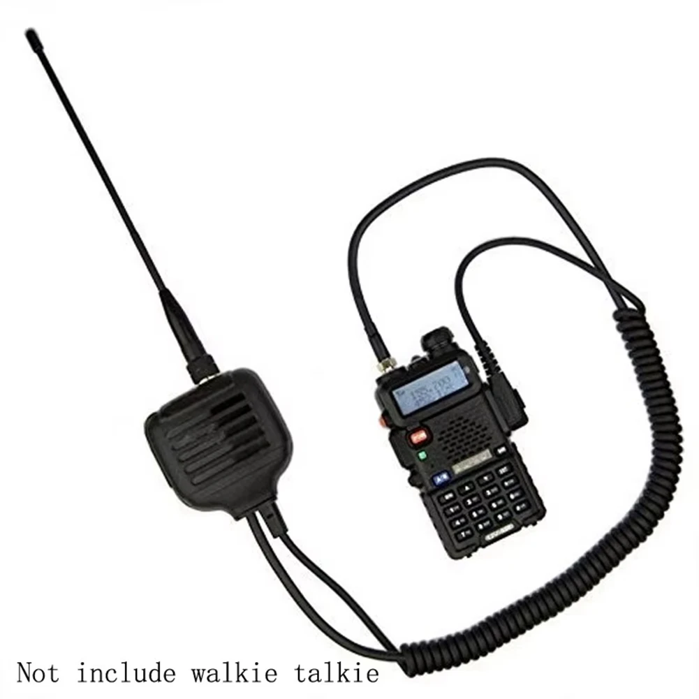 Para Baofeng altavoz de mano de Radio de 2 pines micrófono PTT Dual con antena SMA hembra de doble banda para TYT