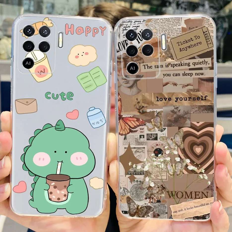 Funda de teléfono para Oppo Reno5 Lite, carcasa bonita pintada, suave y delgada, parachoques, para Oppo Reno5, F, Z, Reno 5F, 5Z, 5 Lite - imagen 5