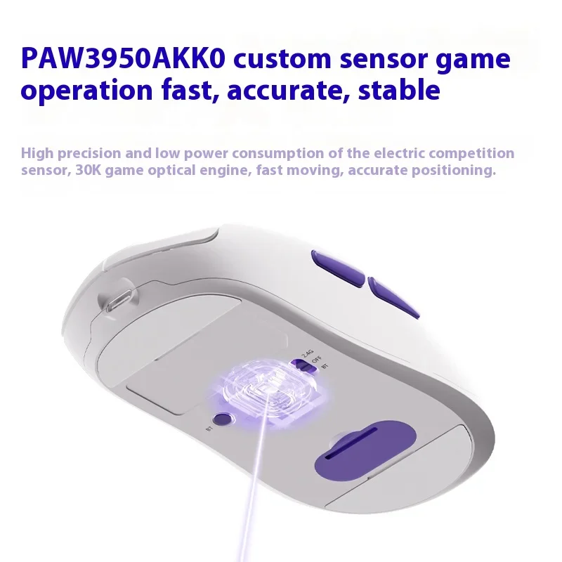 Ratón Akko Pulse01 8k inalámbrico ligero PAW3950 modo Tri 30000dpi ratón para juegos para Pc de oficina accesorios de juego regalo personalizado - imagen 2