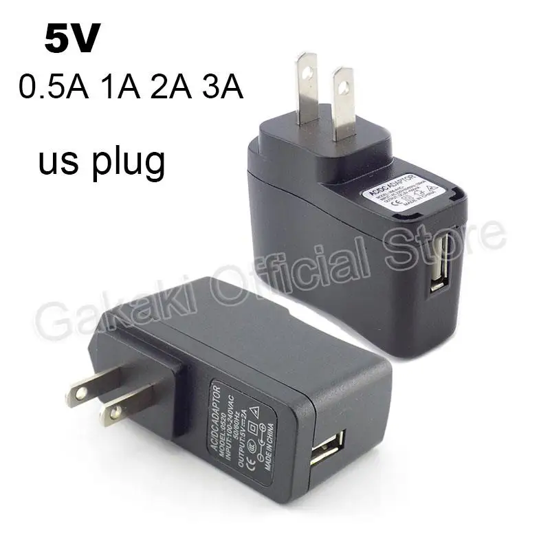 Adaptador USB de 110-240V, 5V, 1A/1000mA, Compatible con 5V, 0.5A/500mA, 2A, 3 cargadores, Adaptador convertidor de enchufe estadounidense - imagen 2