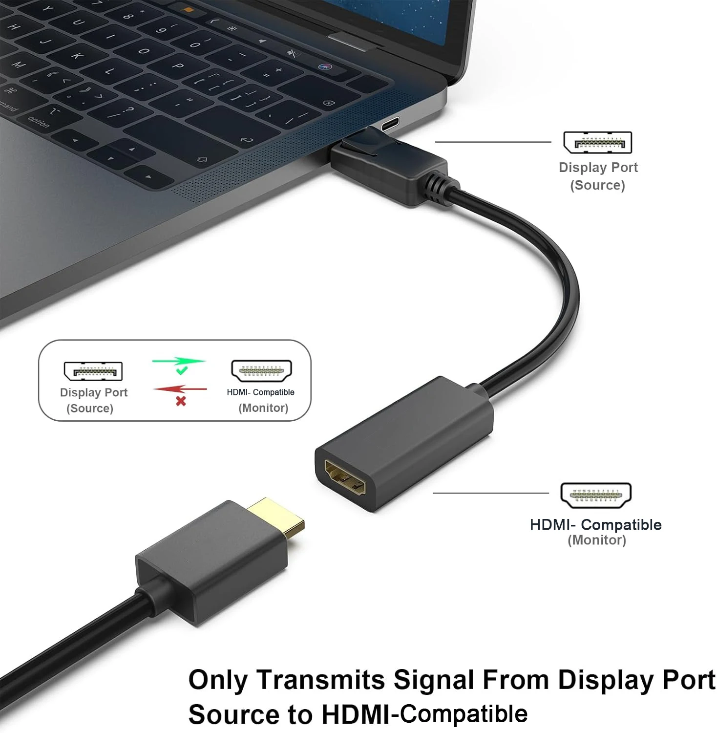 Puerto de visualización macho a hembra, convertidor adaptador de Cable compatible con HDMI, Displayport chapado en oro para Cable Hdmi DP 1,2 a HDTV para PC - imagen 2