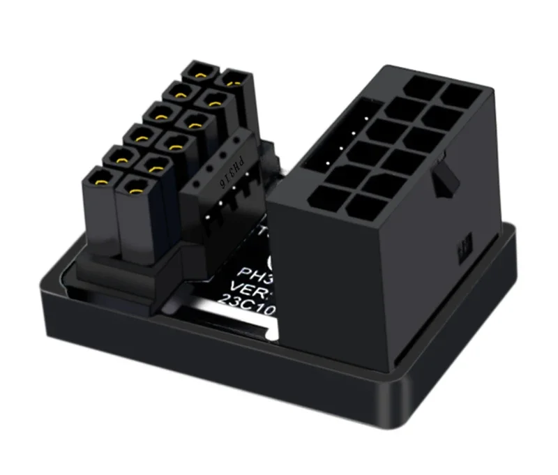 Conector macho a hembra de giro de 180 grados 12VHPWR 12 + 4 16 pines 600W adaptador de fuente de alimentación PCIe5.0 tarjeta gráfica adaptador de corriente ATX3.0 - imagen 2