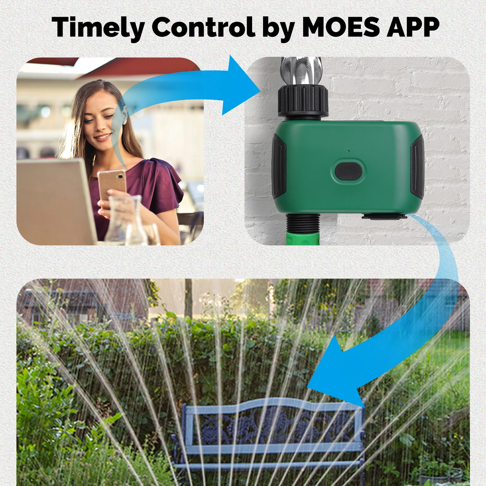 MOES Tuya WiFi inteligente 1 salida temporizador de agua automatización de riego programador aplicación remota Control de voz funciona con Alexa Google Home - imagen 5