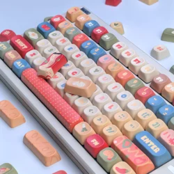 Teclas de fideos instantáneos MOA Pbt 1,25/2,75U para diseño de barra espaciadora Alice para Aula Diy personalizado forma de dibujos animados Keycap 136 teclas