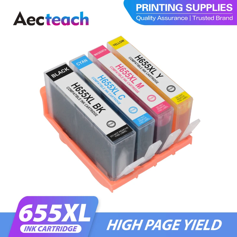 Aecteach nuevo cartucho de tinta Compatible 655XL para impresora HP 655 HP655 Deskjet 3525 5525 4615 4625 4525 6520 6525 6625 XL