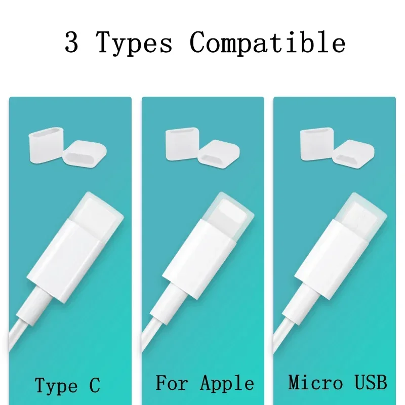 Para iPhone IOS/Micro USB/Tipo C/USB A puerto de carga macho tapones antipolvo tapas protectoras transparentes - imagen 2