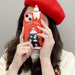 Funda TPU iPhone – Oso Navidad 3D Antigolpes