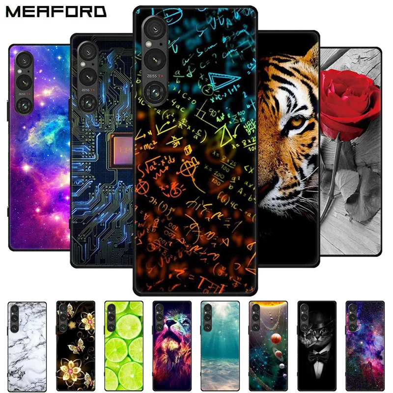 Para Sony Xperia 1 V funda a prueba de golpes de silicona suave TPU contraportada para Sony Xperia 1 V fundas de teléfono Xperia1v 1V 2023 lindo dibujo animado