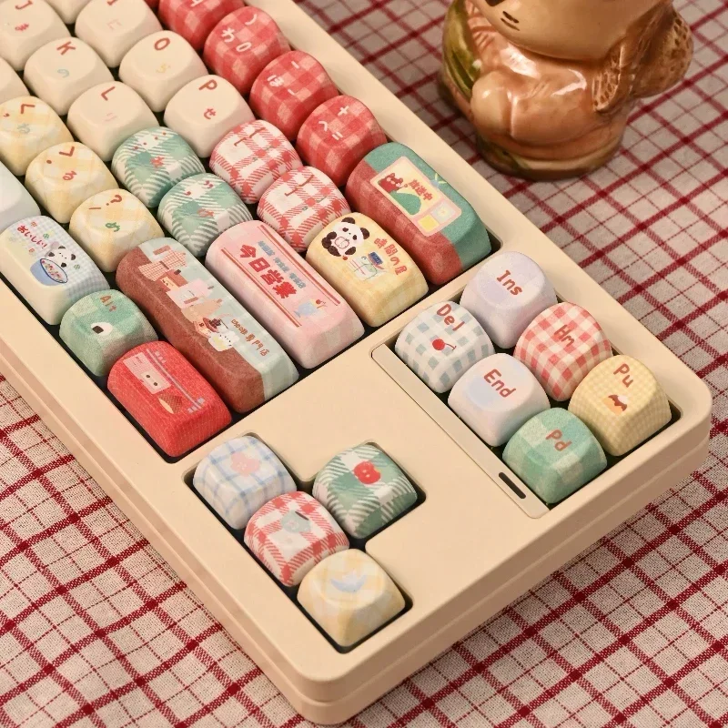 Lishan Shopping Street Keycaps personalizado PBT tinte sublimación SOA perfil Key Cap lindo dibujos animados Anime Point Key Cap para regalos de juegos - imagen 3