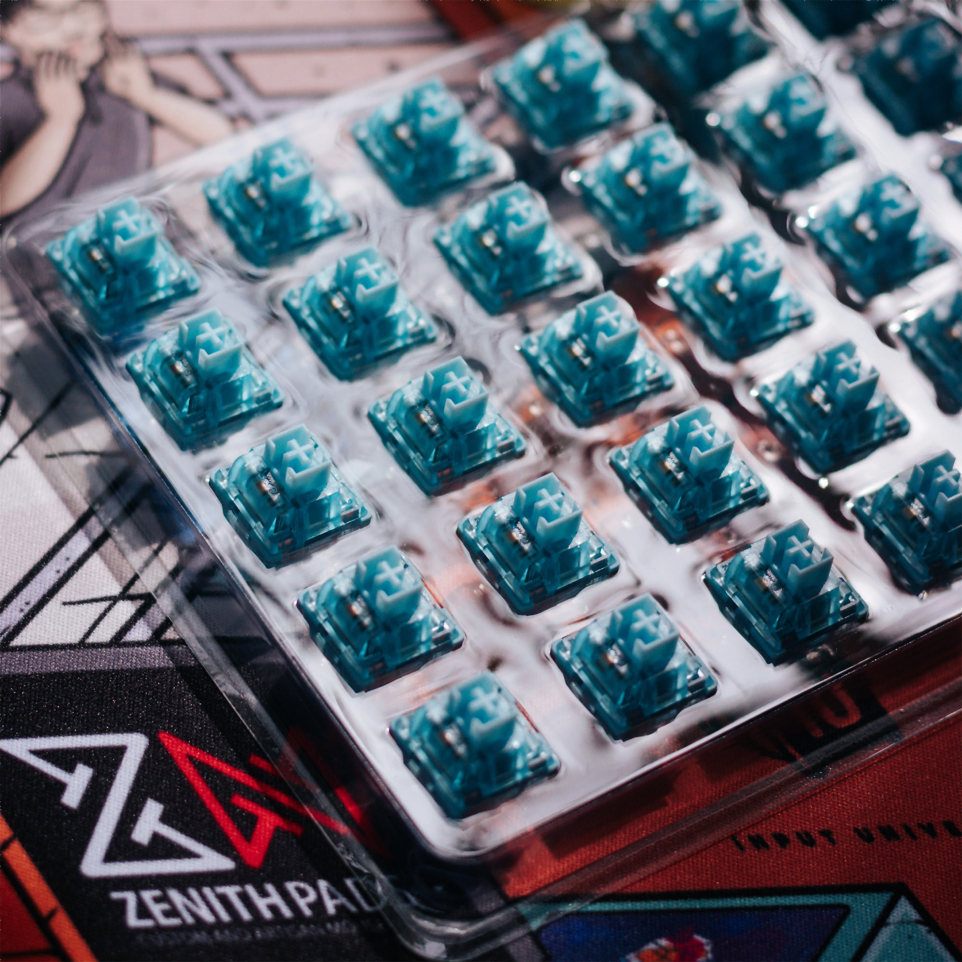 Akko V3 Pro Cream Blue Switch Interruptor táctil de 5 pines 45gf con vástago a prueba de polvo Compatible con teclado mecánico MX (45 piezas) - imagen 5