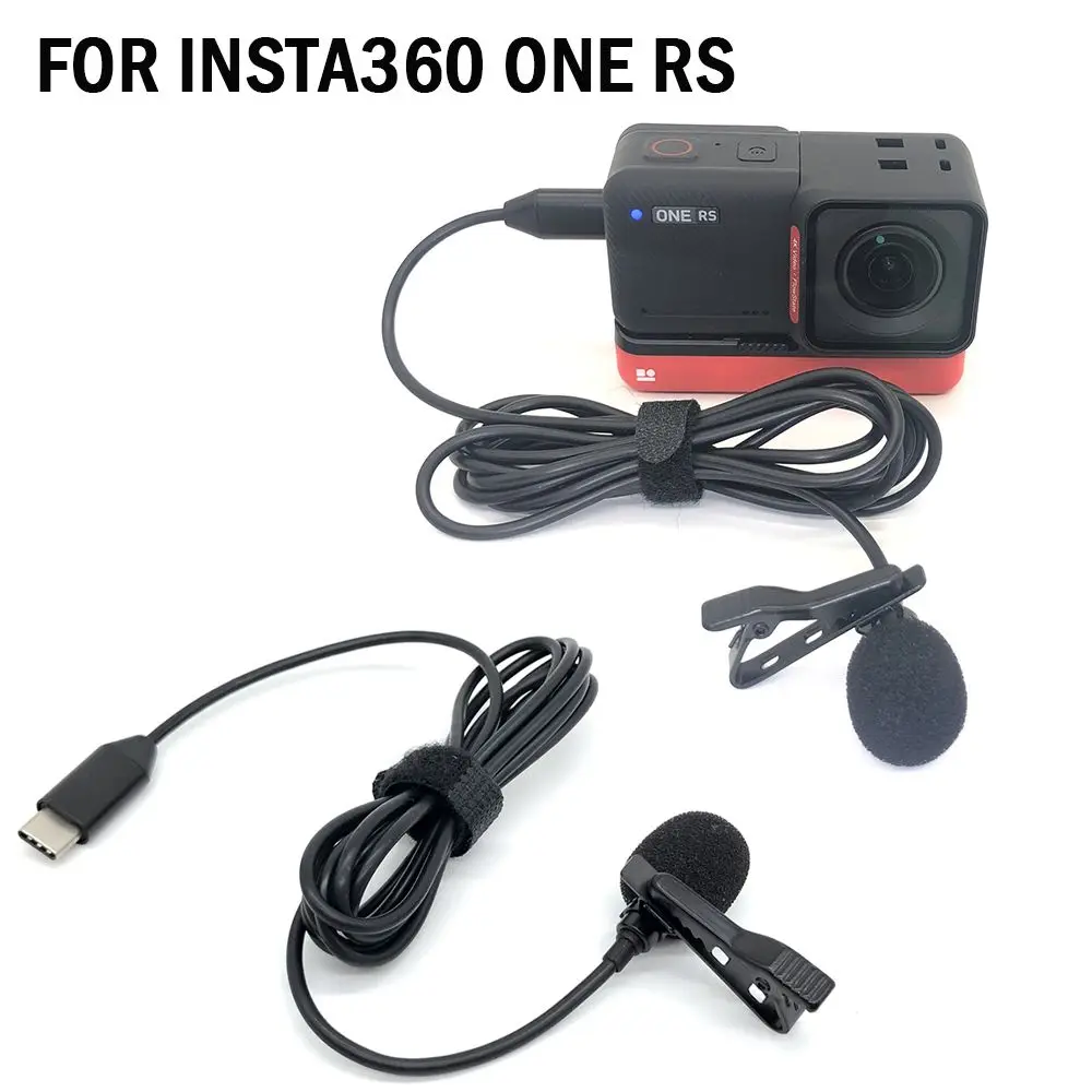 Micrófono para Insta360 ONE RS tipo-c Lavalier, micrófono externo de grabación de alta fidelidad, accesorios para Cámara de Acción - imagen 2