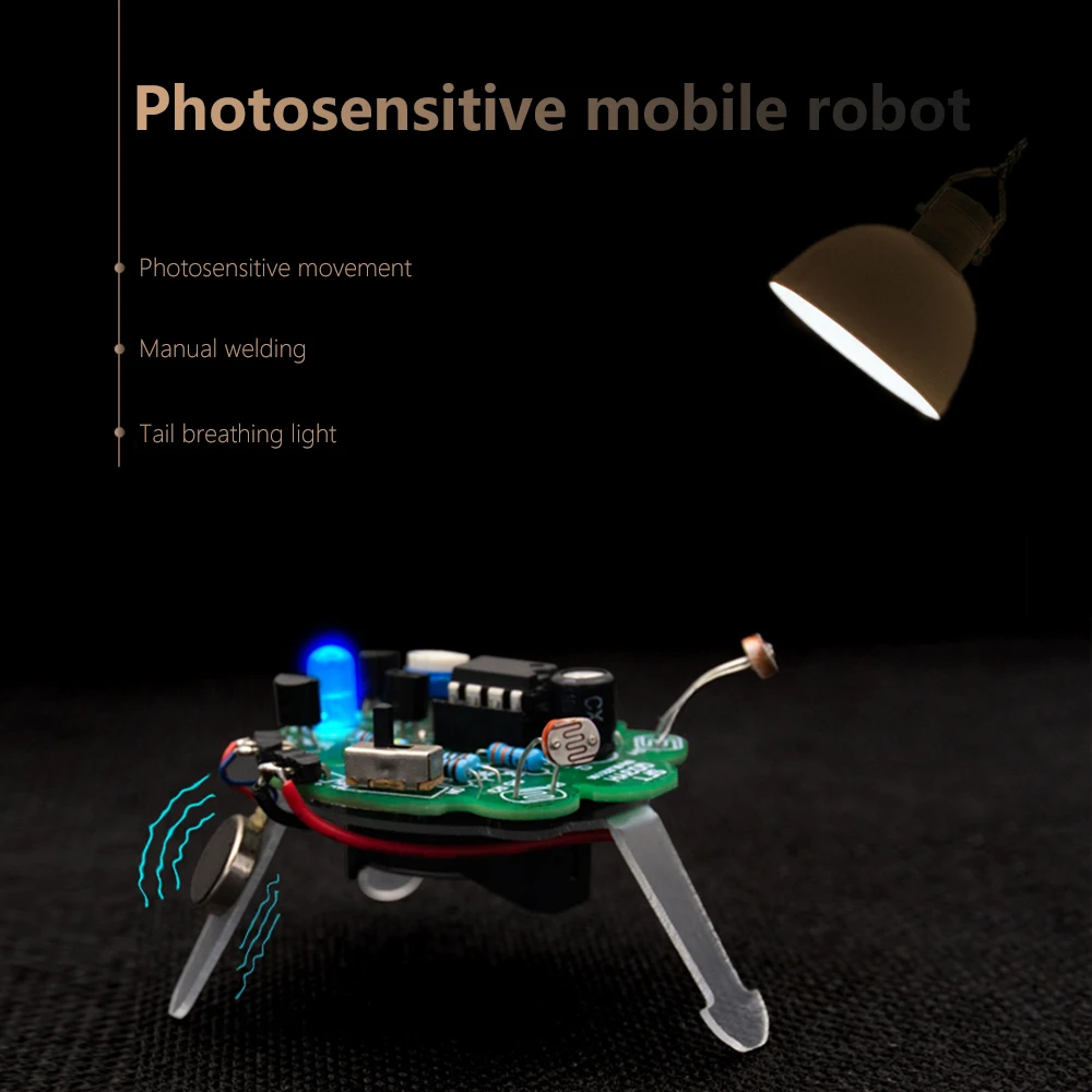 Movimiento fotosensible electrónico Firefly, piezas de bricolaje para principiantes, aprender a soldar, Kit divertido, regalo hecho a mano apto para experimentos de estudiantes - imagen 4