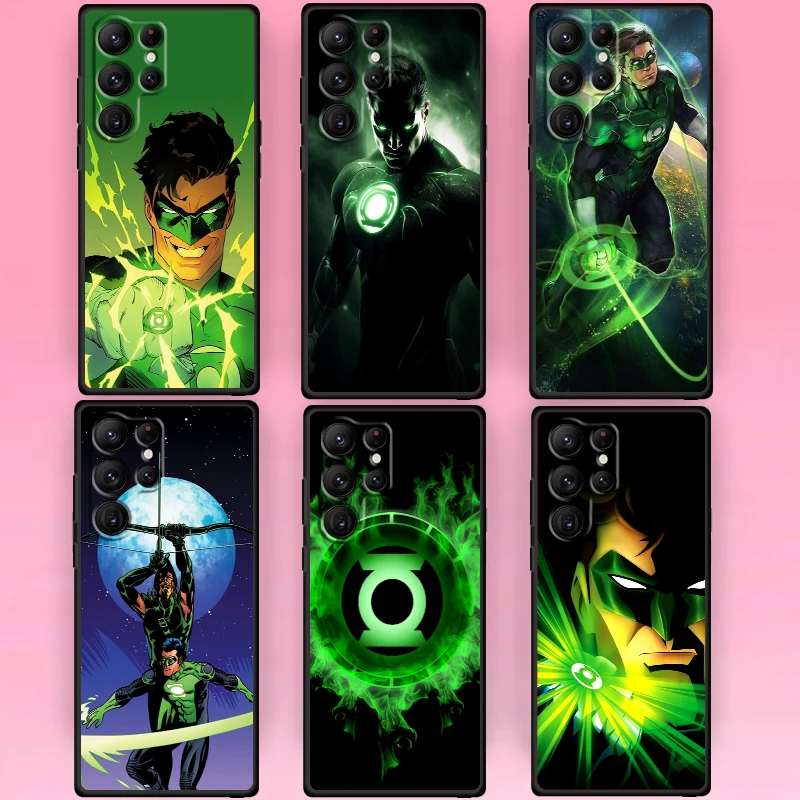 G-greens l-lanterns negro suave para Samsung Galaxy S24, S23, S22, S21, S20 FE, S10, S10E Plus, Ultra Pro Lite, 5G