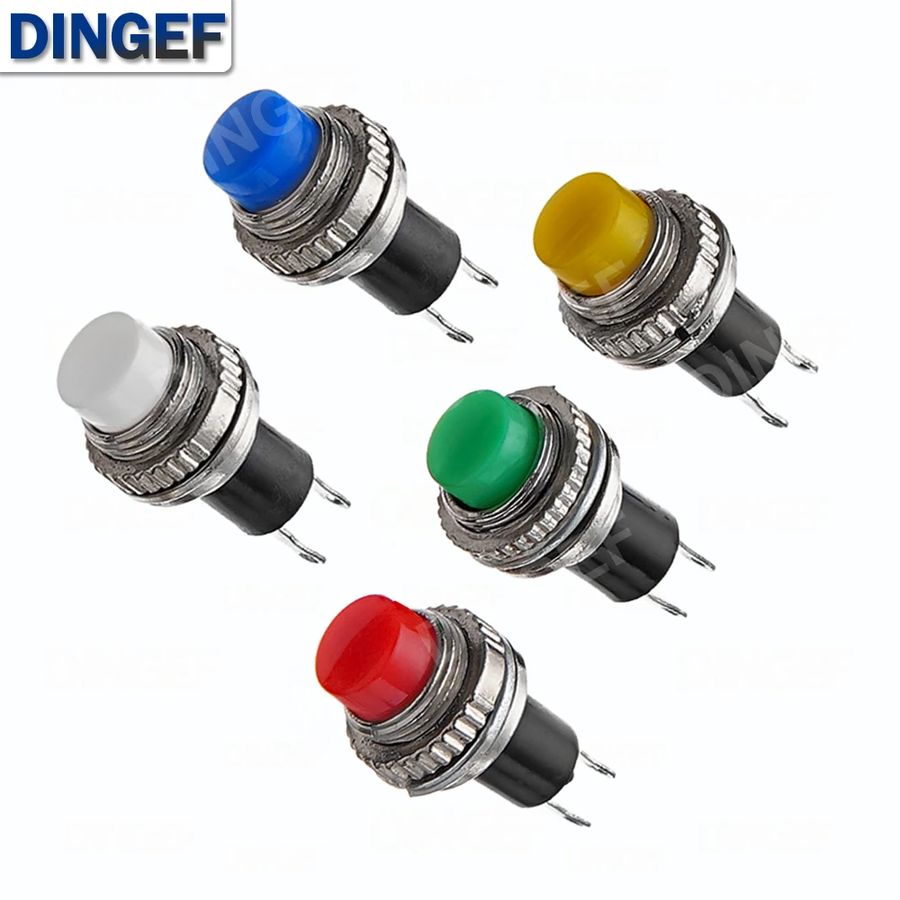 10 mm momentáneo apagado-(encendido) interruptor de botón rosca superior DS-316 DS-314 montaje en panel - imagen 3