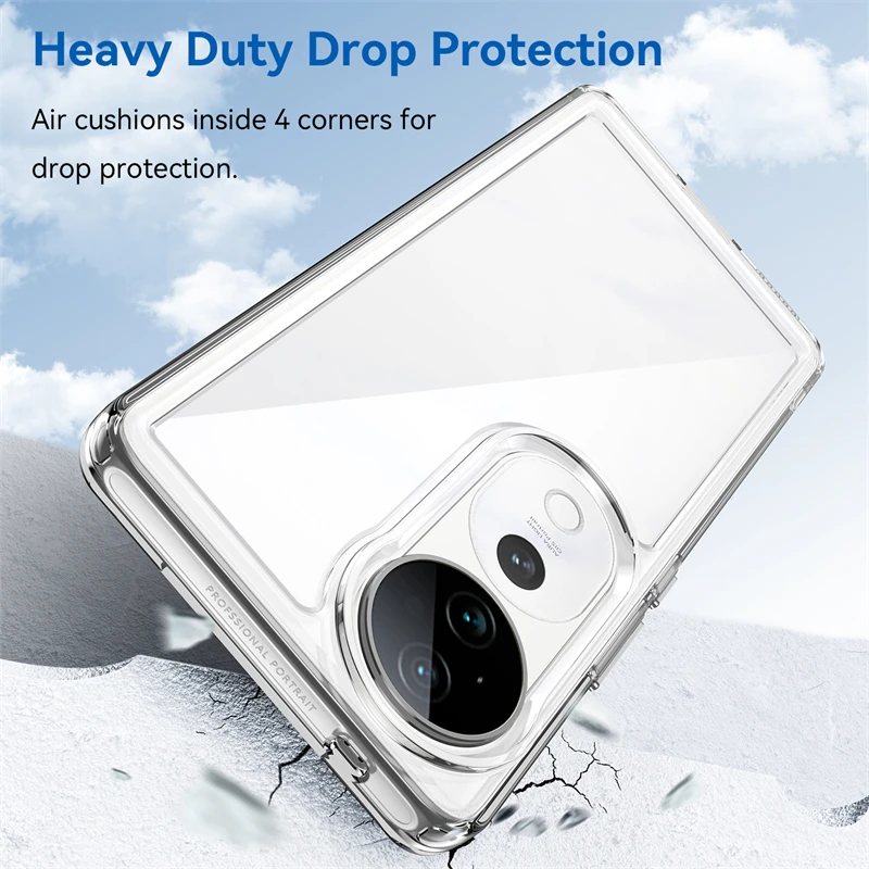 Para Vivo V40 funda Vivo V40 Capas nuevo a prueba de golpes parachoques trasero transparente Multicolor para Fundas Vivo V40 - imagen 5