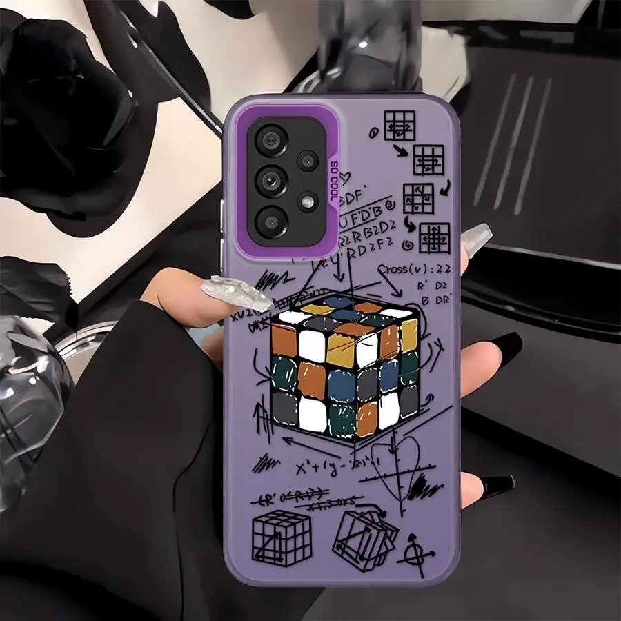 Funda con patrón Tutorial de cubo de Rubik para Samsung Galaxy A36 A35 A11 A12 A24 A25 A13 A14 A21s A23 A15 A16 A26 A31 A17 A20s A32 A34 - imagen 4