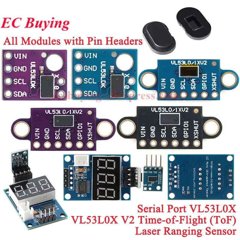 10Pcs/1pc VL53L0X V2 Time-of-Flight (ToF) Laser Ranging Sensor Breakout 940nm GY-VL53L0XV2 Laser Distance Module I2C IIC GY-530