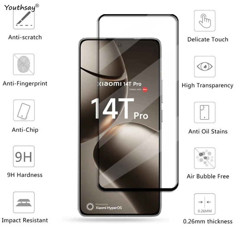 For Xiaomi 14T Full Cover Tempered Glass Xiaomi 14T Pro Screen Protector HD Screen Glass Ptotective Phone Film For Xiaomi 14T - imagen 3