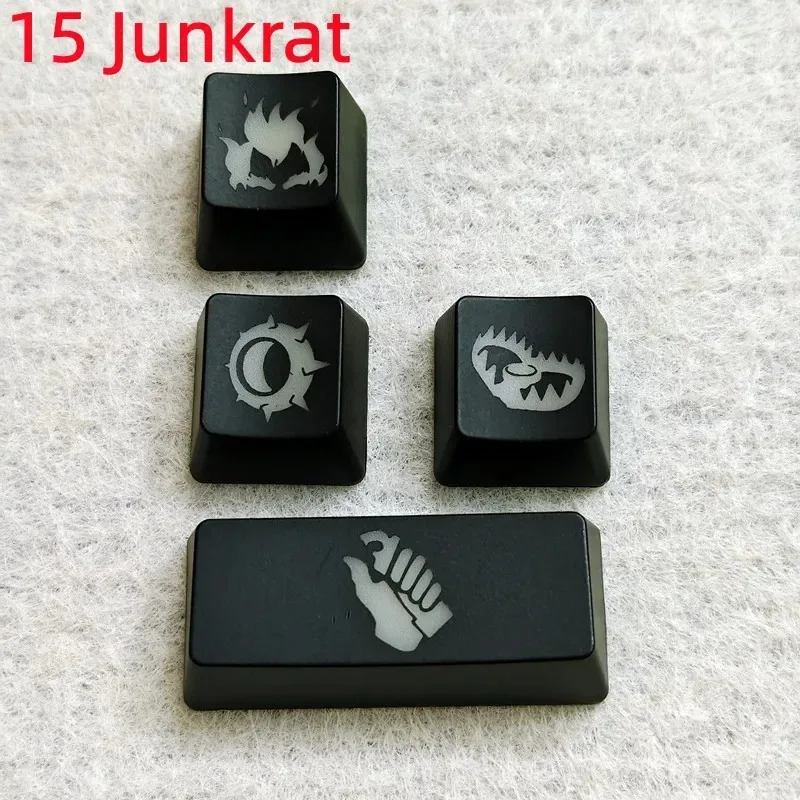 4 pcs/set keysets backlight OW key caps ABS etched  Keycap shine-through for Overwatch gamer Mechanical Keyboard ANSI - imagen 5