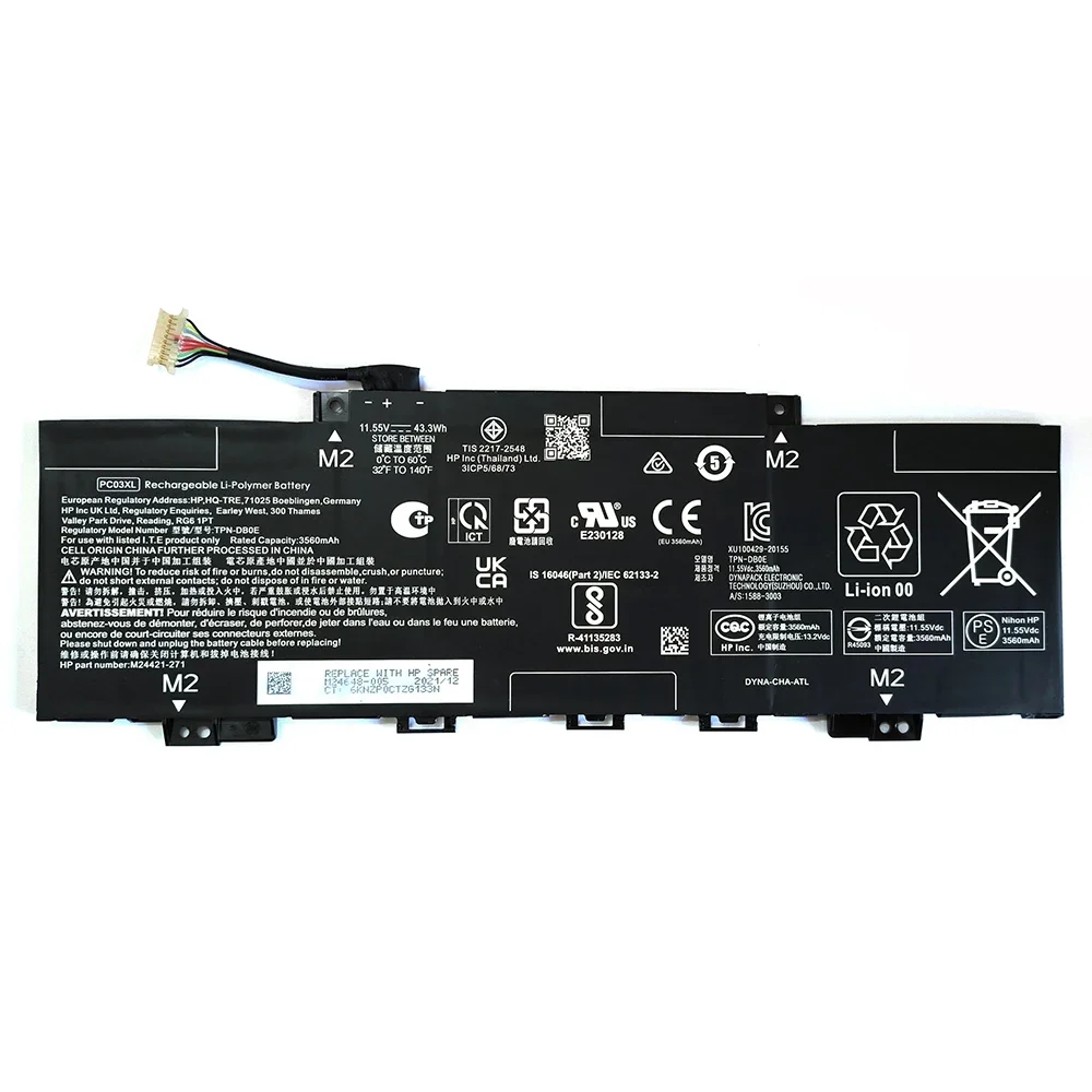 Nueva batería Original y genuina para ordenador portátil PC03XL 11,55 V 43,3 Wh para HP Pavilion x360 14 15-er0006ur TPN-DB0E M24648-005 HSTNN-OB1W, etc. - imagen 3