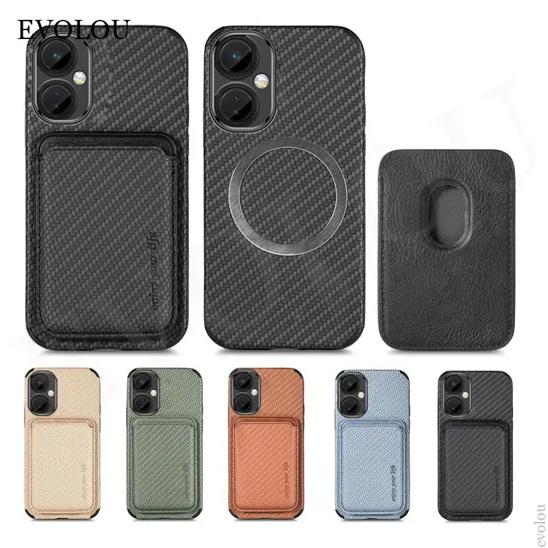 For Oneplus Nord CE 3 Lite 5G CE3 N30 Carbon Fiber Leather For Magsafe Magnetic Wireless Charging Phone Case For One Plus 11 10T - imagen 2