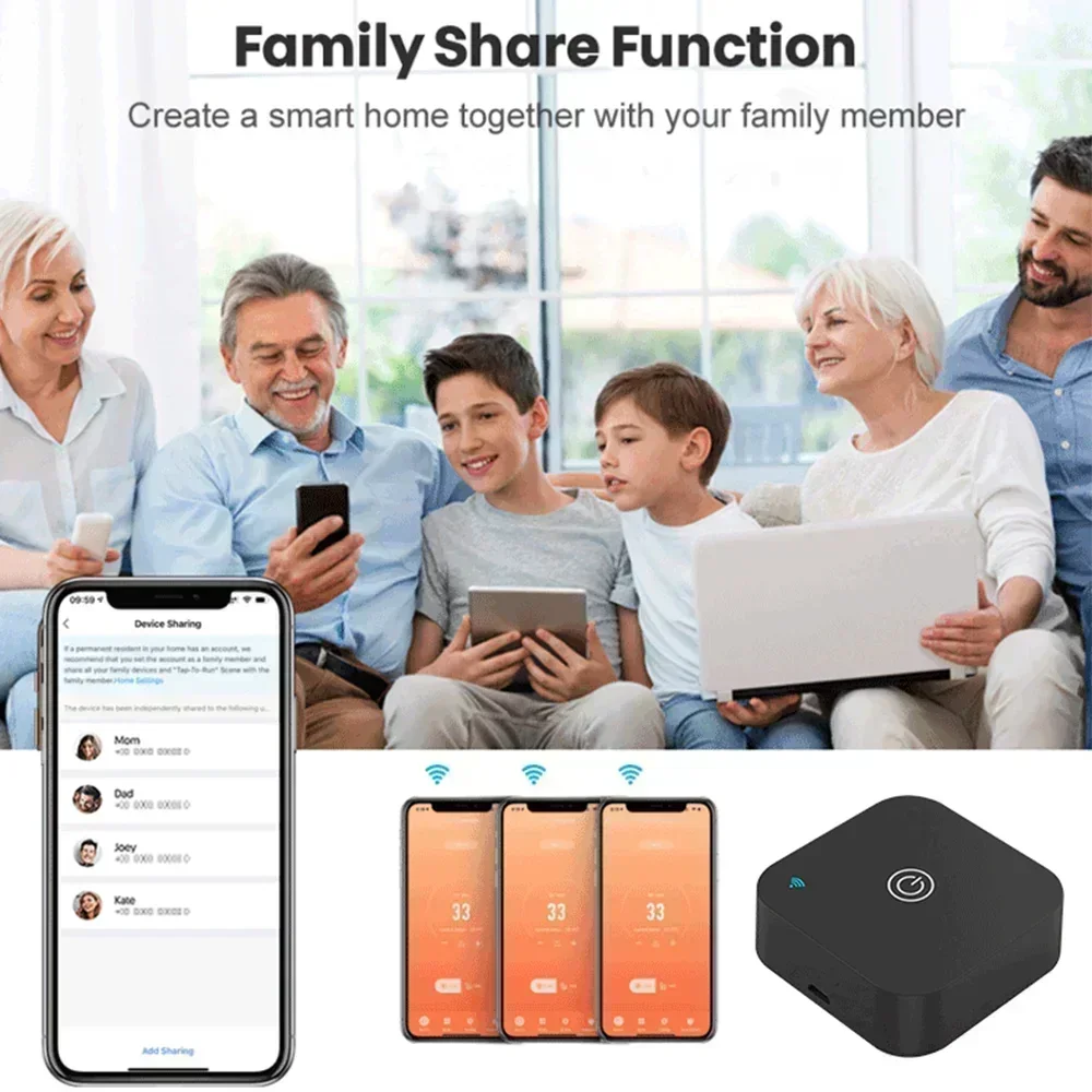 Thremostato inteligente de aire acondicionado Tuya, Sensor de temperatura y humedad incorporado para control remoto IR, funciona con Alexa y Google - imagen 5