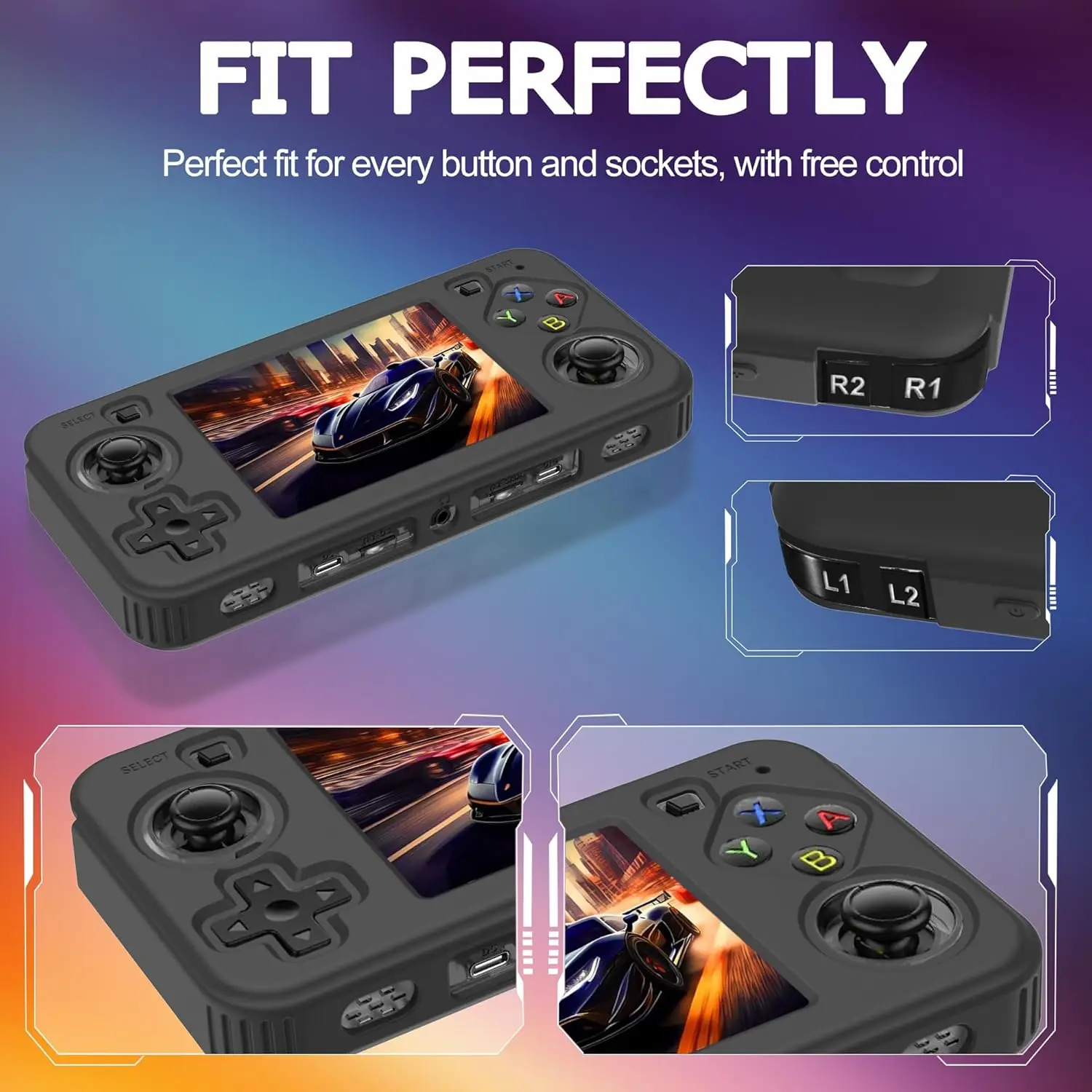 Funda protectora de silicona suave para consola de juegos R36H, cubierta antideslizante a prueba de golpes con cordón para accesorios de mano R36H - imagen 5