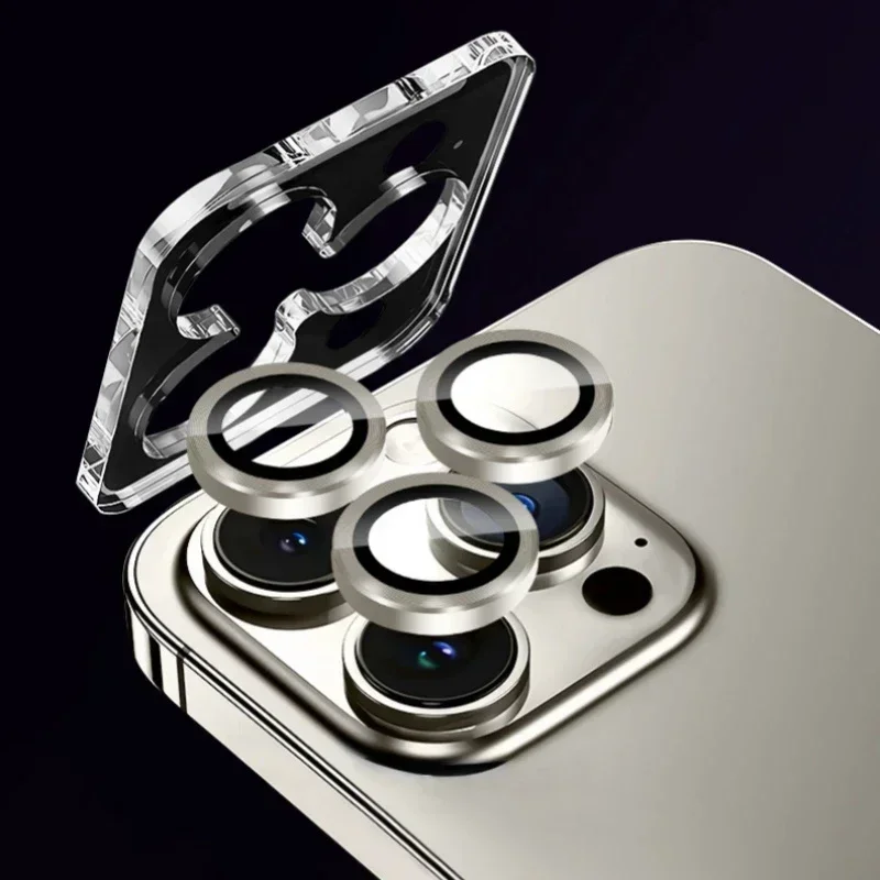 Protector de lente de cámara para IPhone 16, 15, 14, 13 Pro Max 16 Plus, cubierta completa, anillo de lente, tapa protectora de vidrio, fácil instalación, 2-3 Uds. - imagen 3