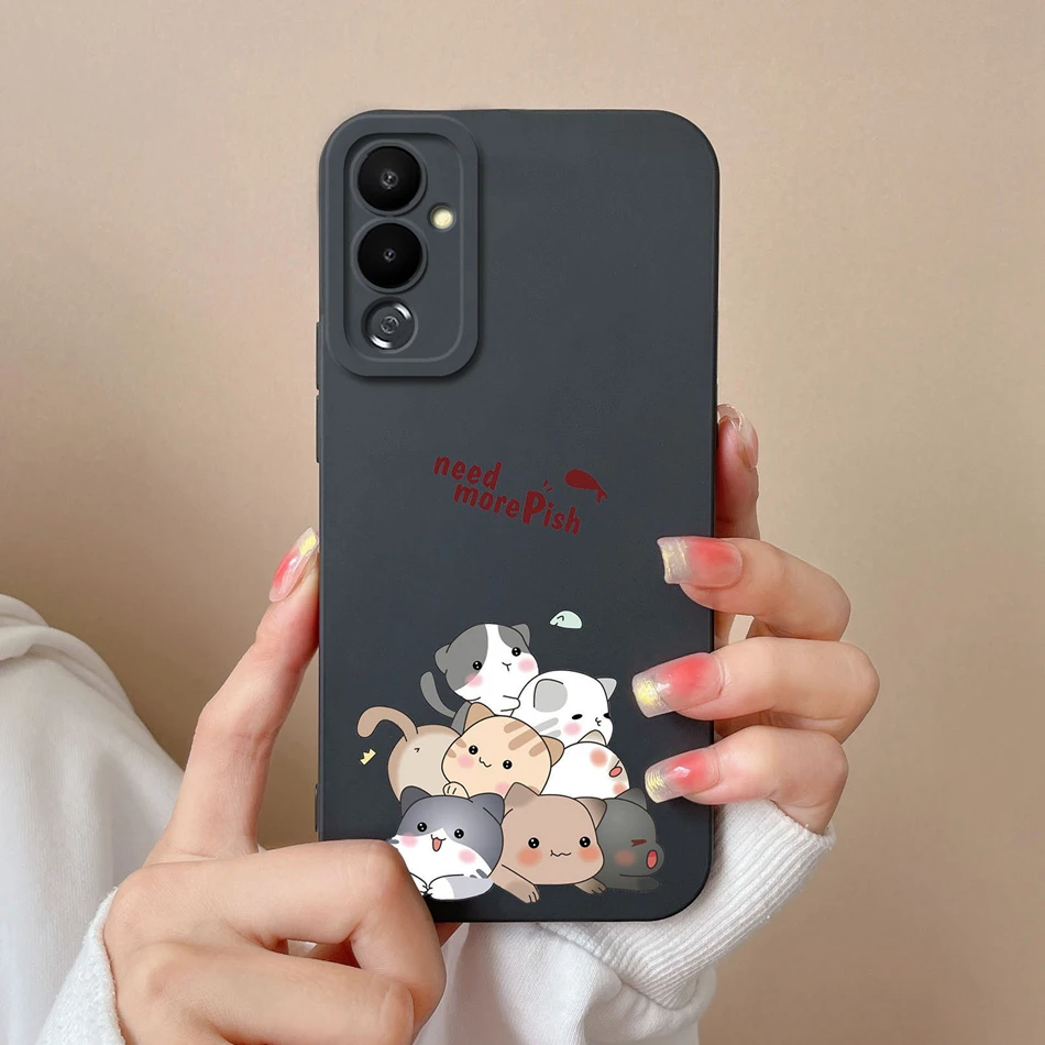 Funda bonita para Tecno Pova 4 Pro, carcasa de teléfono de dinosaurio de silicona líquida suave y suave para Tecno Pova4, Fundas de protección completa - imagen 3