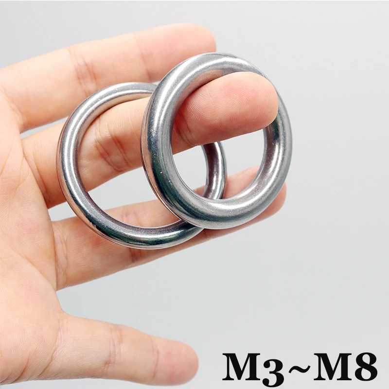 Anillo redondo sólido fuerte de acero inoxidable 304, junta tórica fundida, hebilla redonda sin costuras para correa, cinturón, Collar para mascotas, aparejo, anillo colgante para Yoga - imagen 2