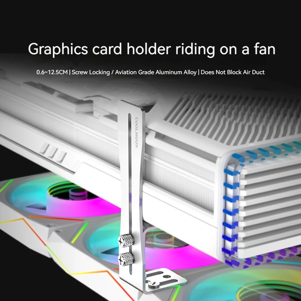 Soporte fijo para GPU pequeño, soporte para conector GPU de aluminio resistente al desgaste, estante de soporte para tarjeta de vídeo a prueba de herrumbre para montaje de ordenador DIY