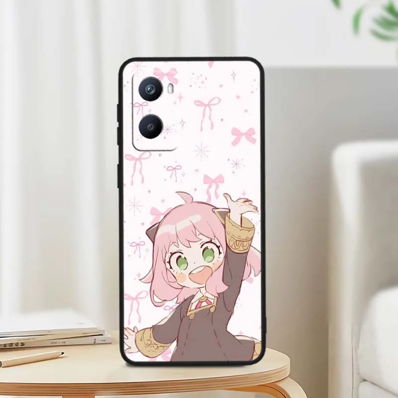 Funda de Anime Anya Forger para OPPO A98 A96 A94 A78 A18 A74 A72 A57 A16 A53 Find X5 X3 Pro Lite funda de teléfono negra - imagen 3