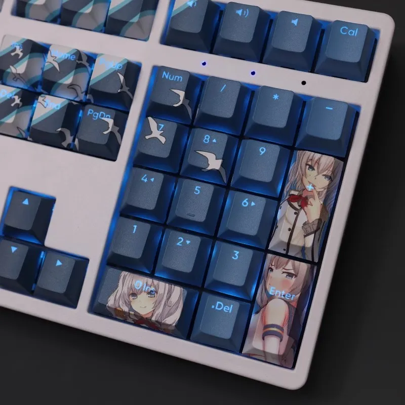 Juego de 108 teclas de Kantai Collection, Kashima, PBT Dye, teclas retroiluminadas, teclas de Anime para juegos, 61, 87, 104, 108, diseño - imagen 5