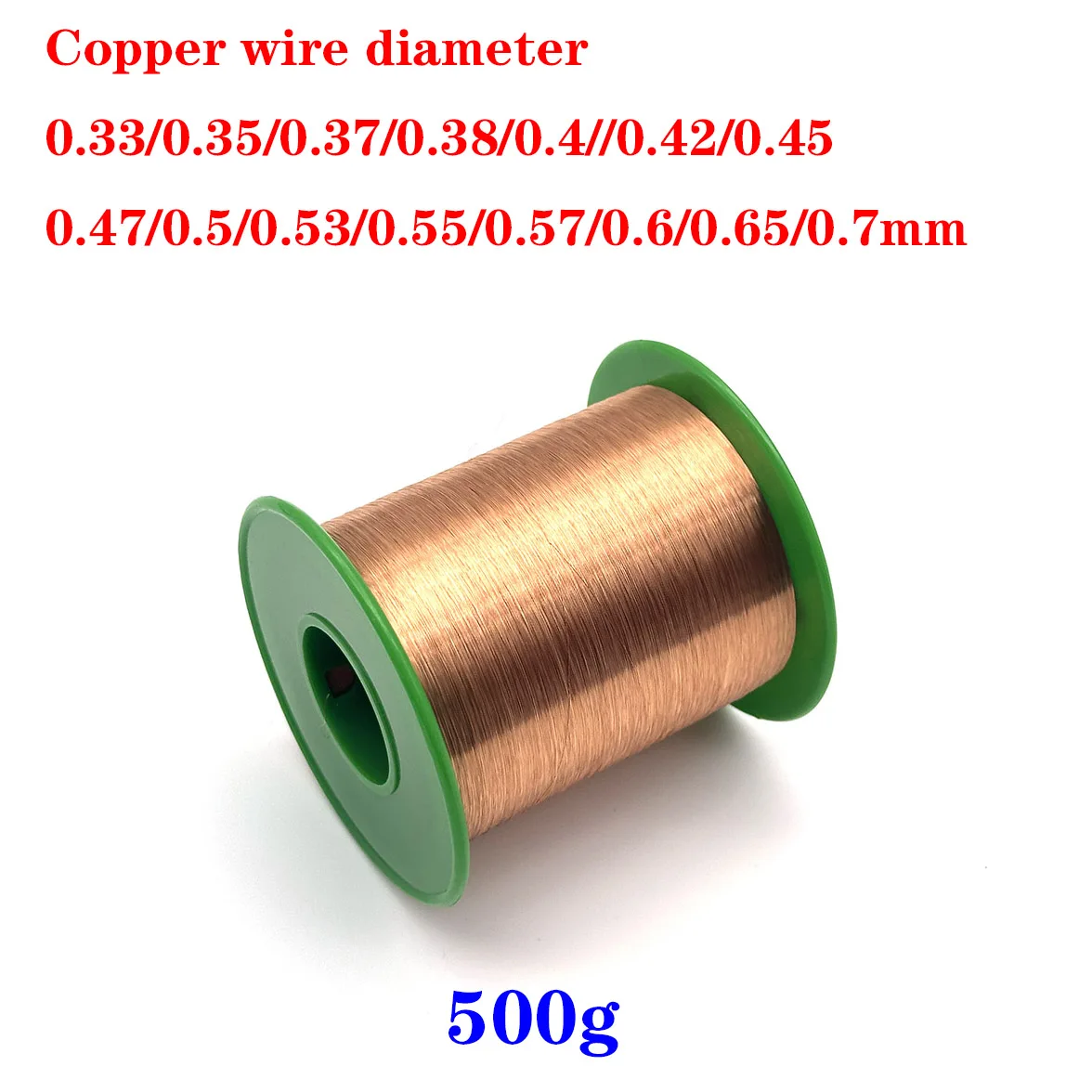500g 0,33-0,70mm QA-1-155 2UEW alambre de cobre esmaltado bobina magnética bobinado de alta temperatura